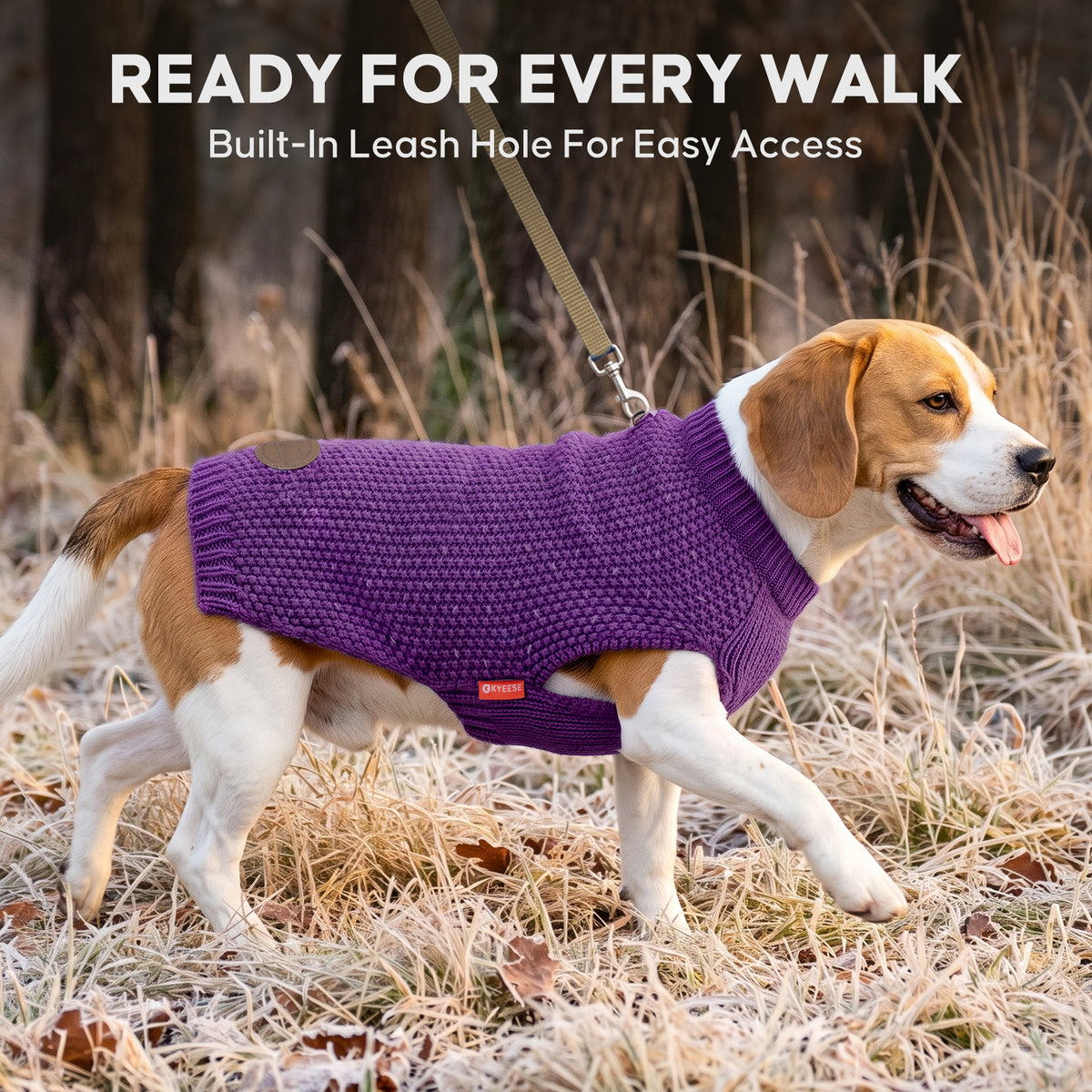 Purple Reflective Dog Pullover Sweater gallery image 8