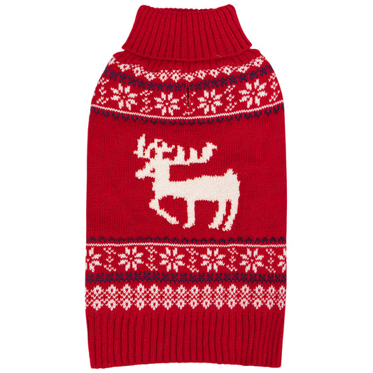 Christmas Snowflake Reindeer Dog Sweater