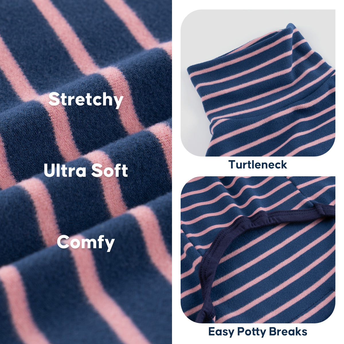 Navy Blue Striped Dog Onesie Pajamas - gallery image 9