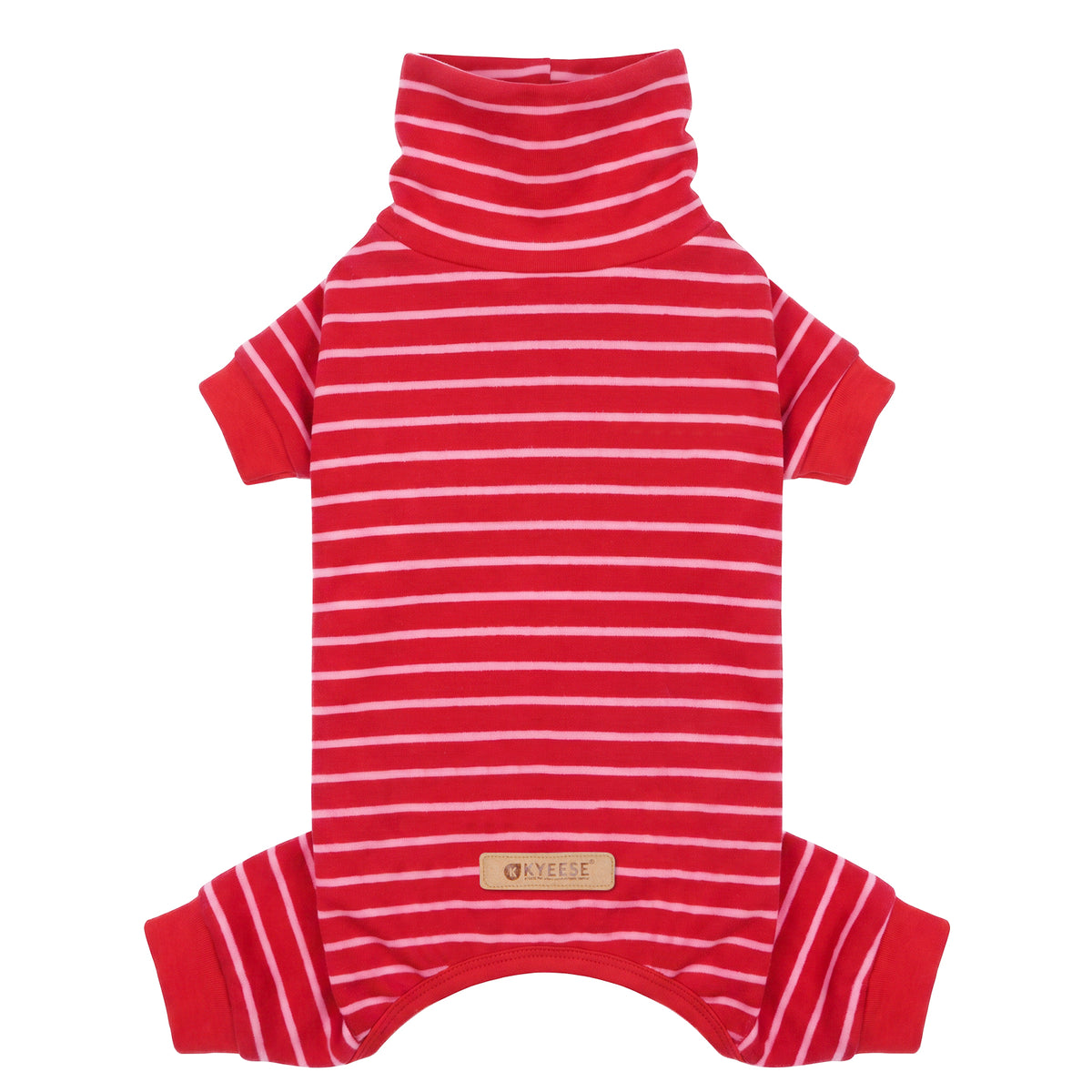 Red Turtleneck Striped Dog Onesie Pajamas gallery image 1