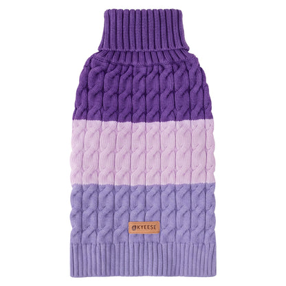 Purple Color Block Dog Pullover Sweater gallery image 1