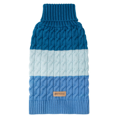 Blue Color Block Dog Pullover Sweater gallery image 1
