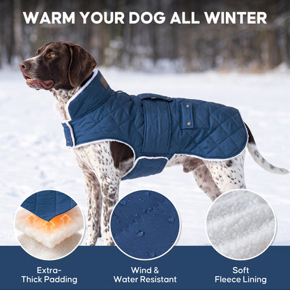 Blue Waterproof Lined Dog Coat - Blue coat gallery image 8