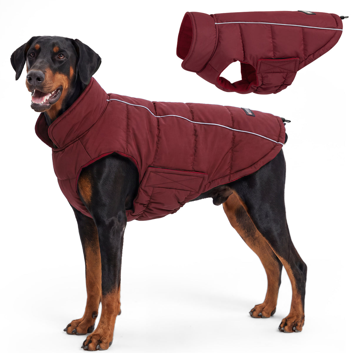 Red Reflective Dog Winter Coat gallery image 3