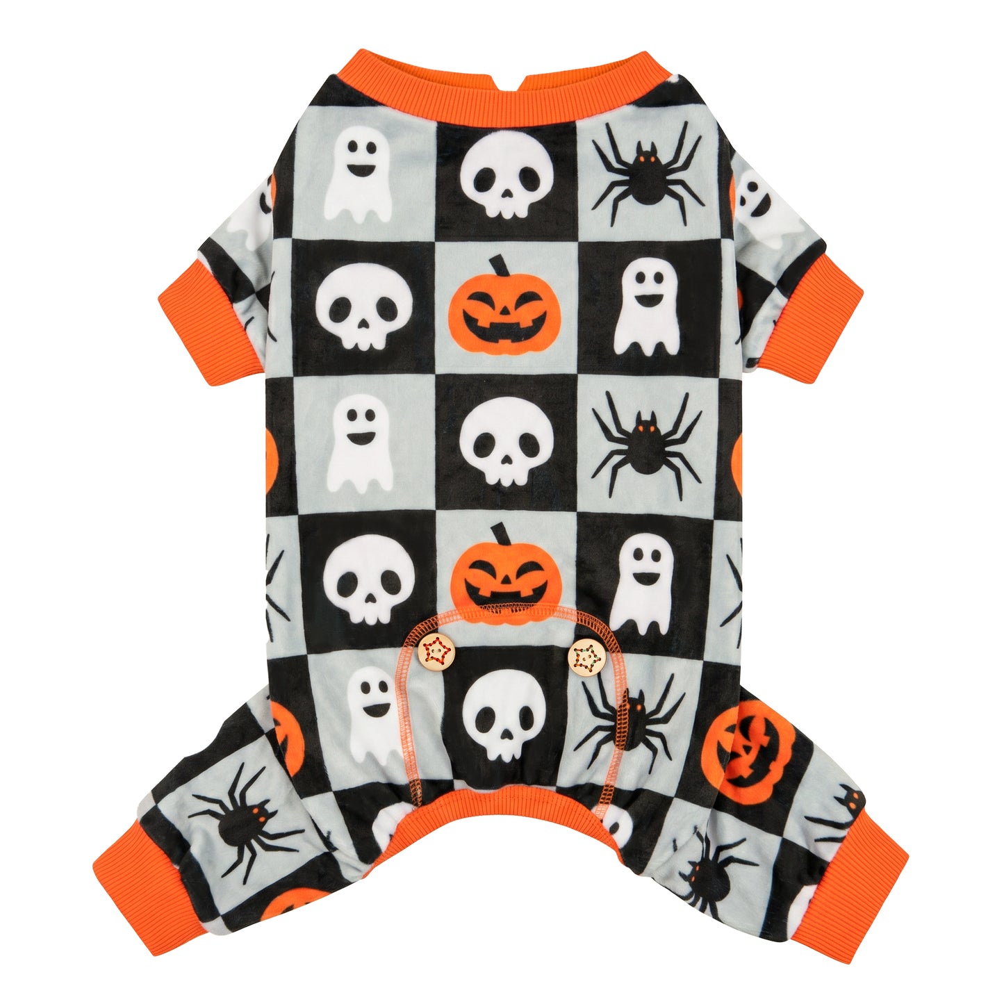 Skull Checkered Dog Halloween Pajamas