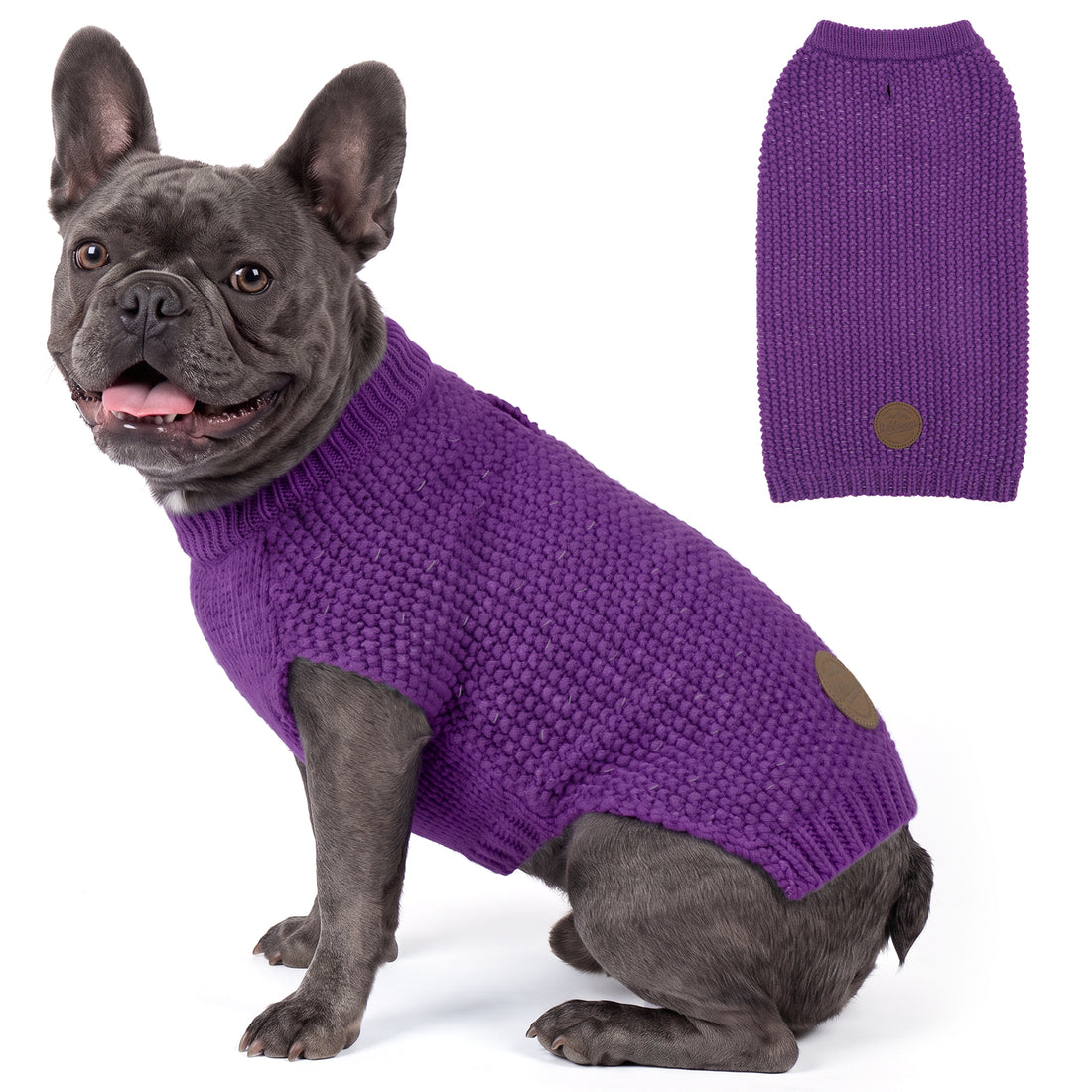 Purple Reflective Dog Pullover Sweater gallery image 3