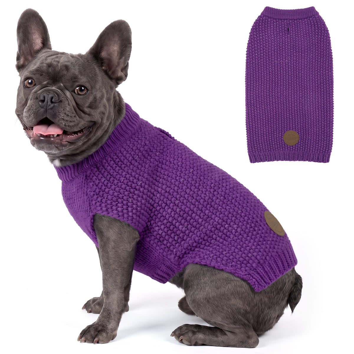 Purple Reflective Dog Pullover Sweater gallery image 3