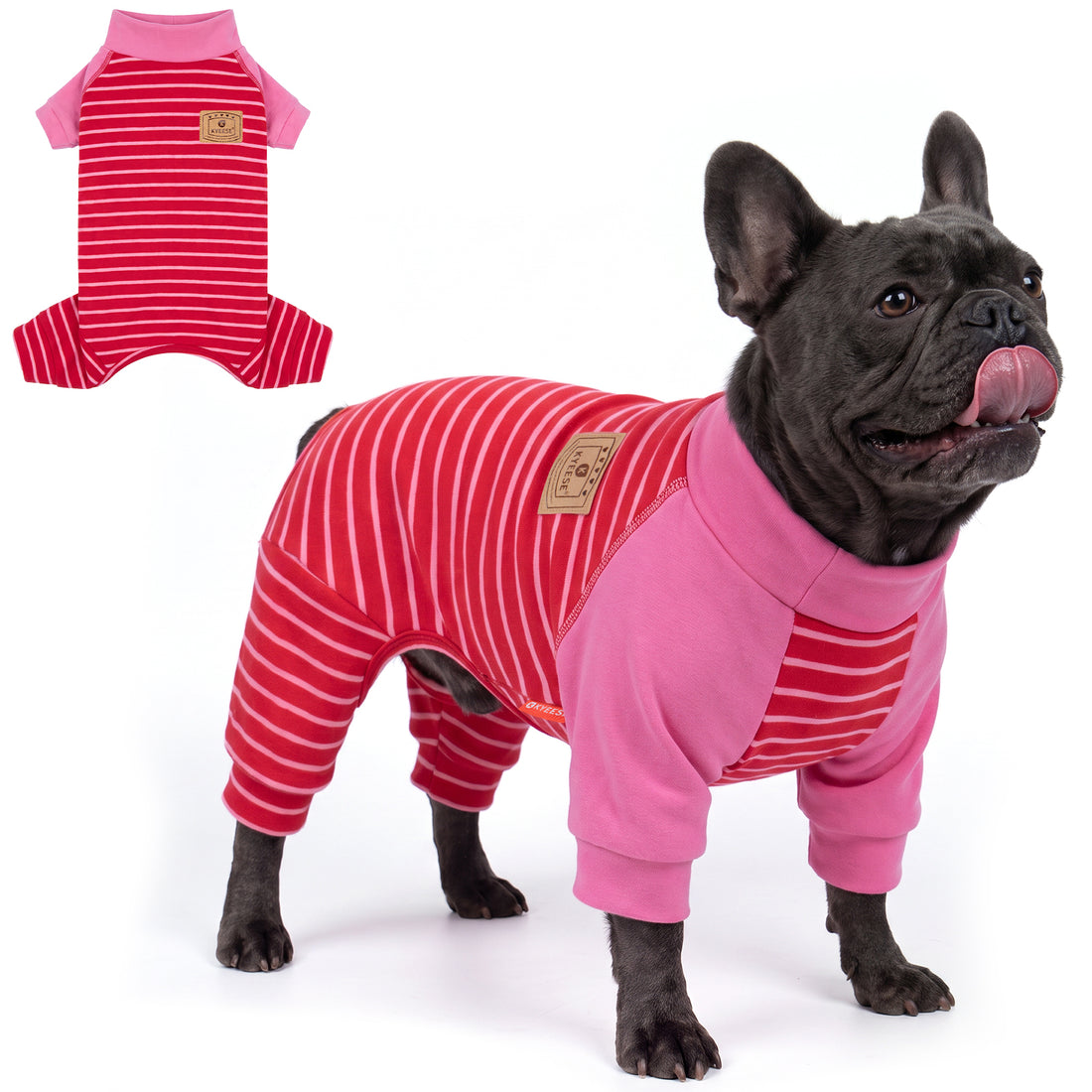 Red Striped Dog Onesie Pajamas gallery image 3