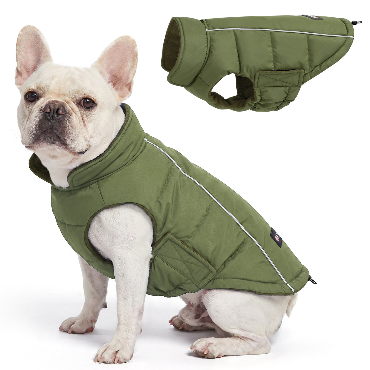 Green Reflective Dog Winter Coat gallery image 2