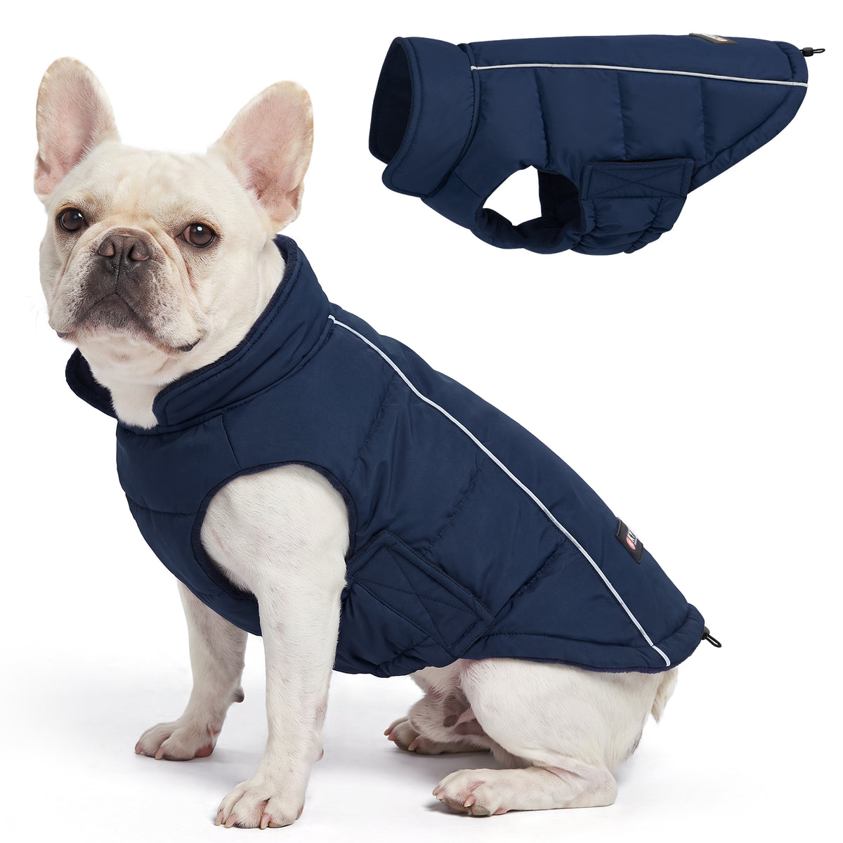 Blue Reflective Dog Winter Coat gallery image 2