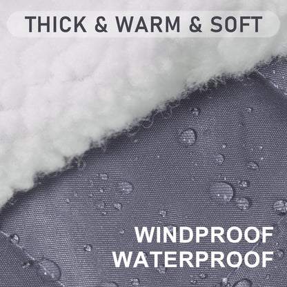Windproof waterproof quilted dog coat fabric close-up with water droplets