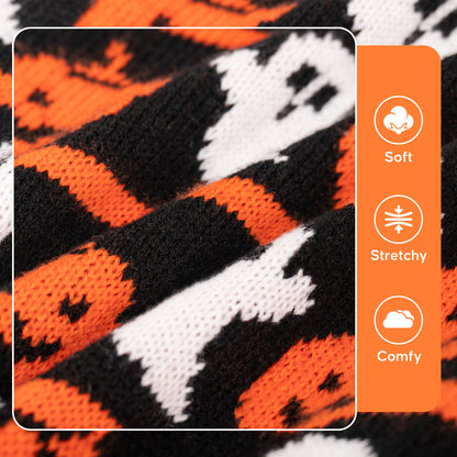 Orange Pumpkin Halloween Dog Sweater