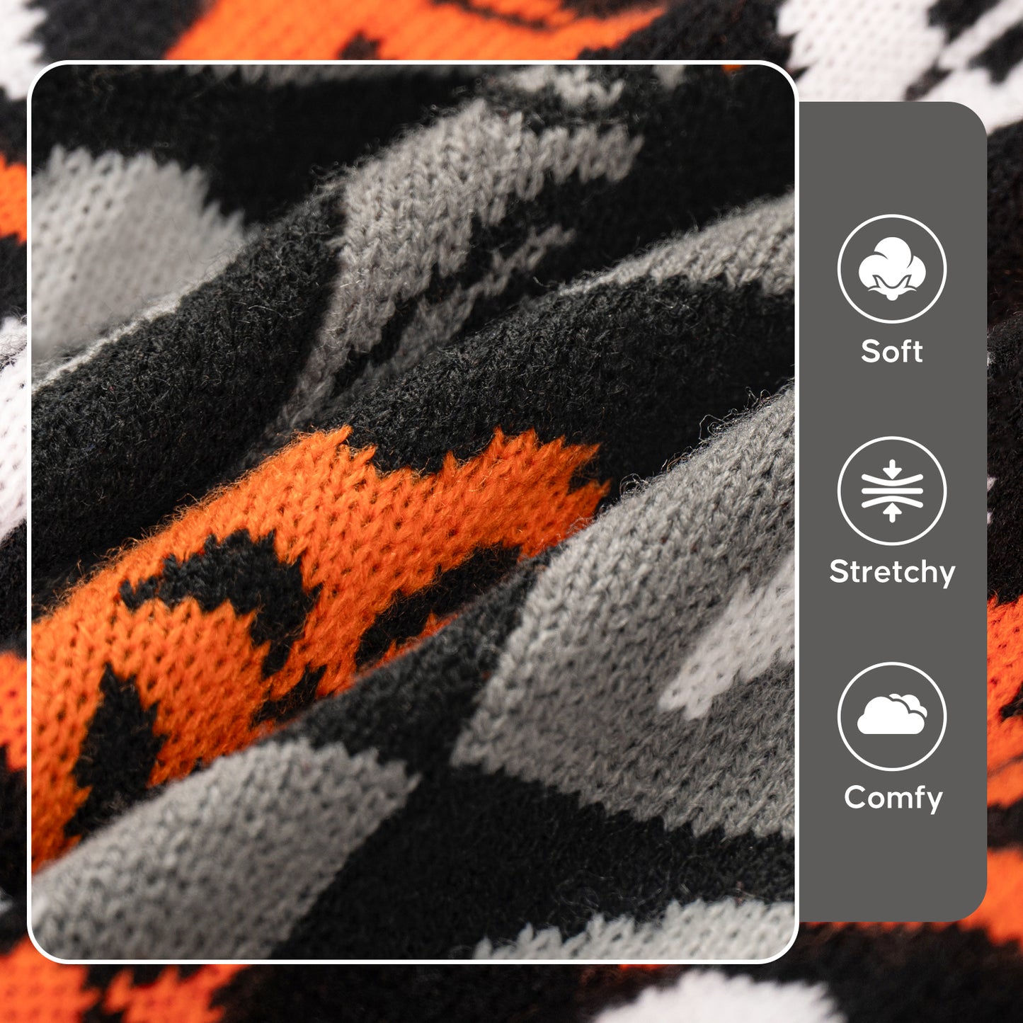 Black Checkered Halloween Dog Sweater