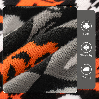 Black Checkered Halloween Dog Sweater