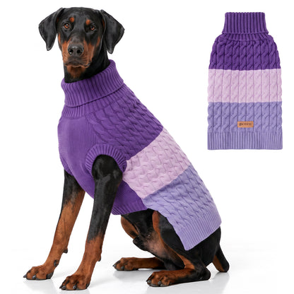 Purple Color Block Dog Pullover Sweater gallery image 3