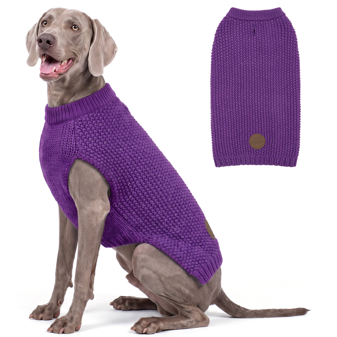 Purple Reflective Dog Pullover Sweater gallery image 4