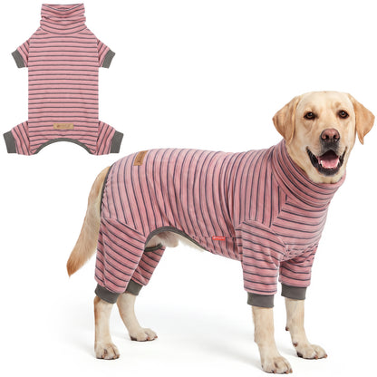 Pink Turtleneck  Striped Dog Onesie Pajamas gallery image 5