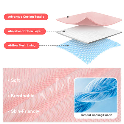 Cooling insert pad layers for dog vest, pink and blue breathable mesh
