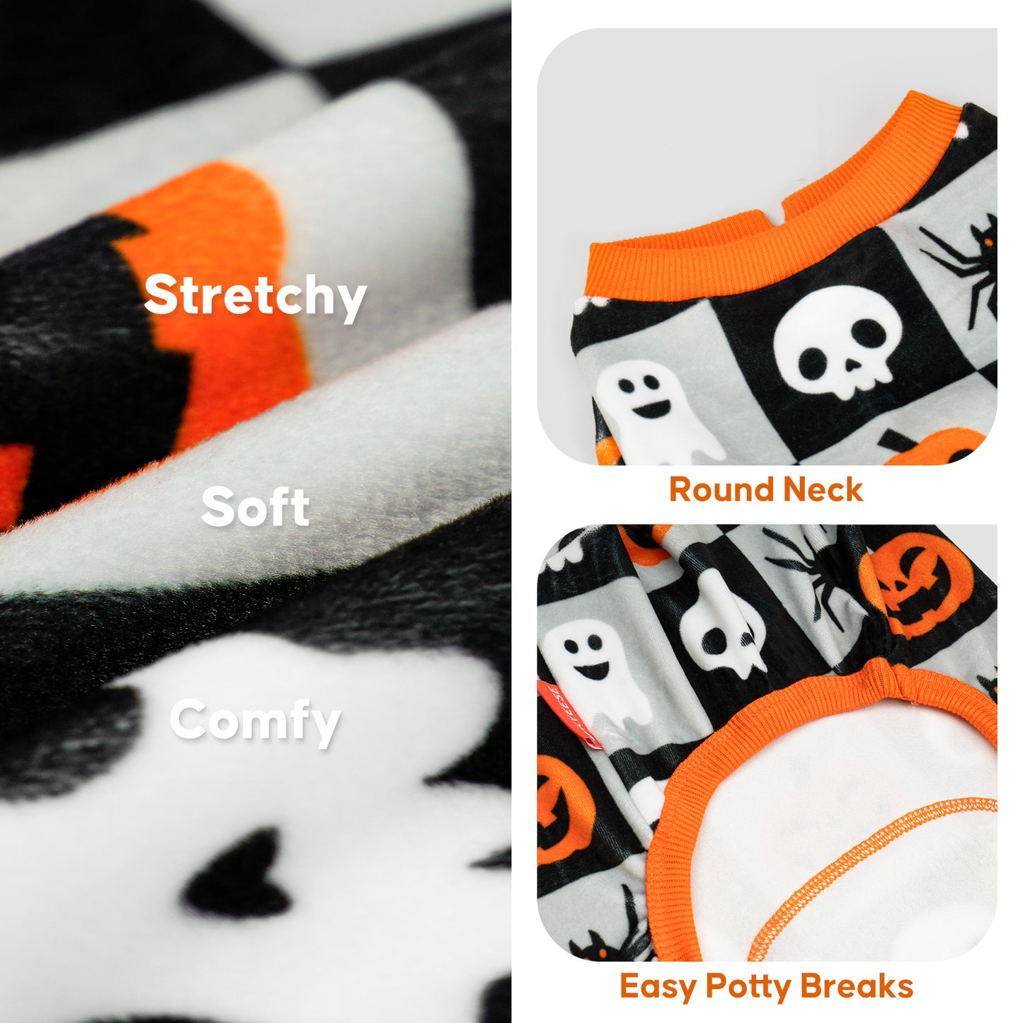 Skull Checkered Dog Halloween Pajamas