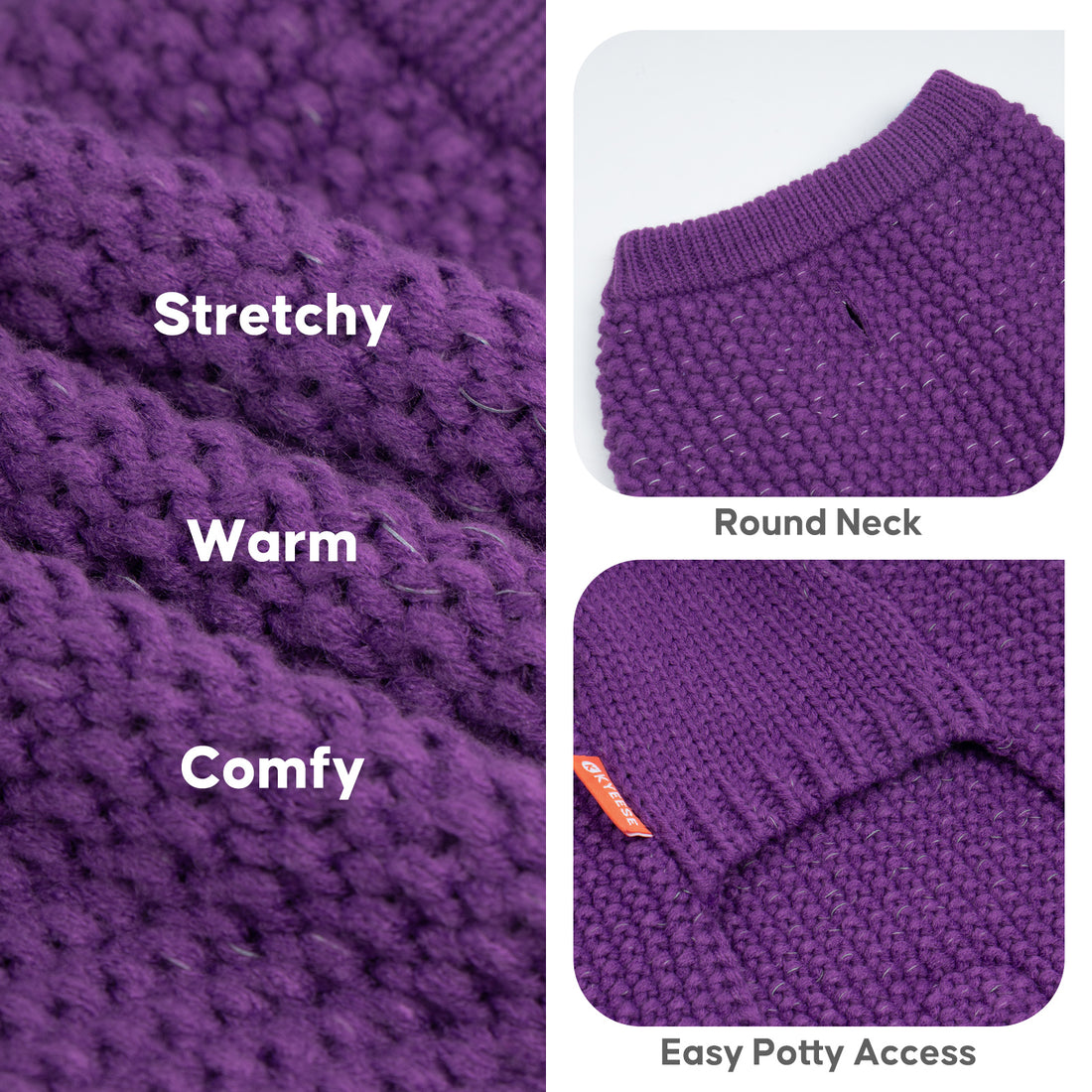 Purple Reflective Dog Pullover Sweater gallery image 5