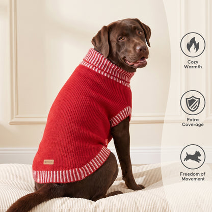 Red Thick Wool Dog Sweater