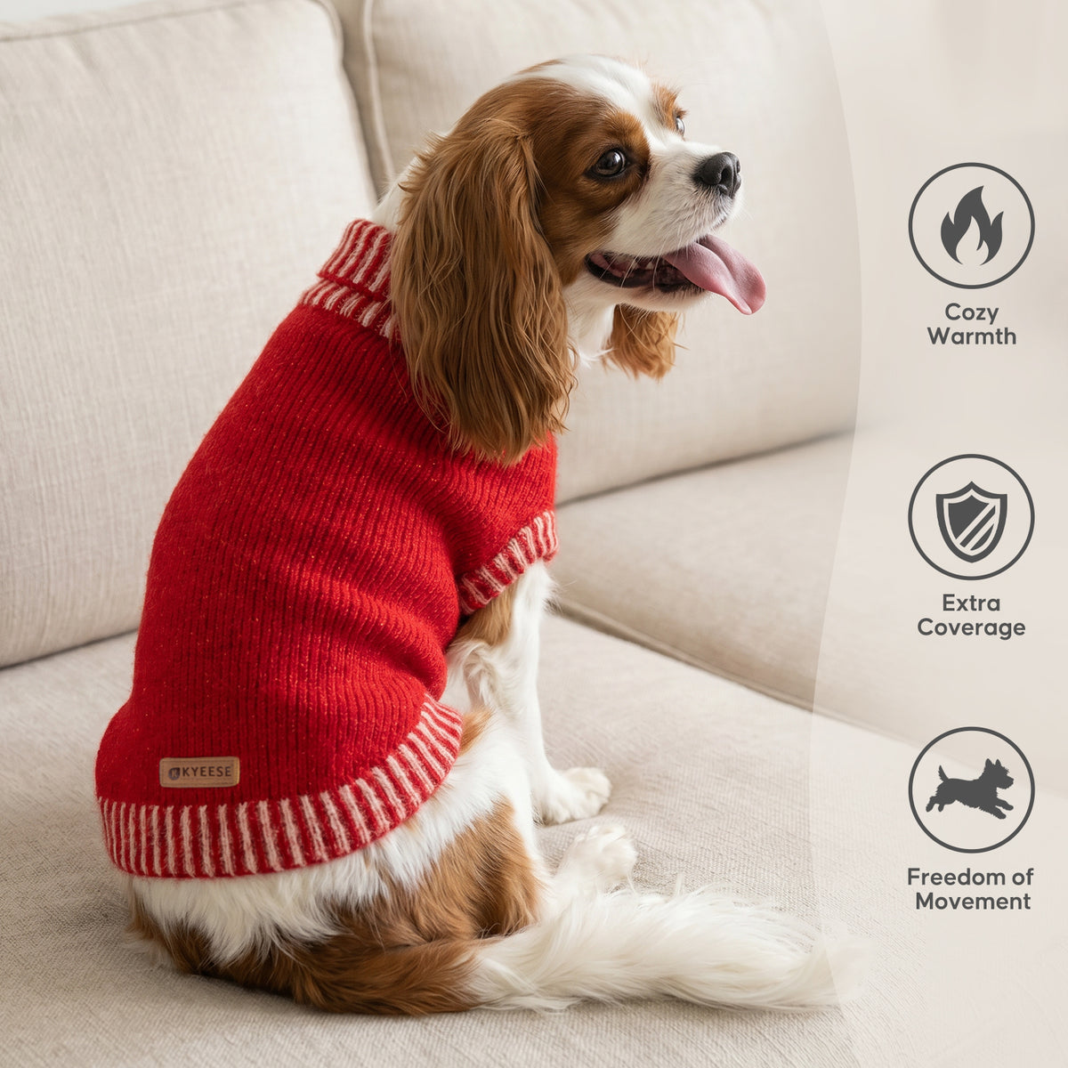 Red Thick Wool Dog Sweater