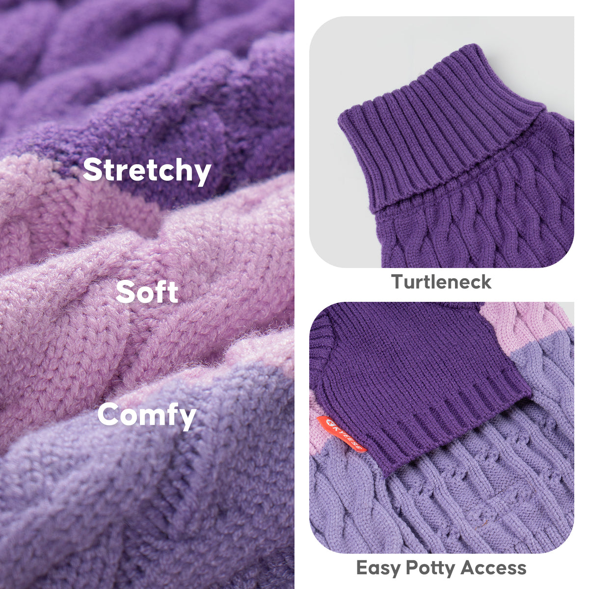 Purple Color Block Dog Pullover Sweater gallery image 5
