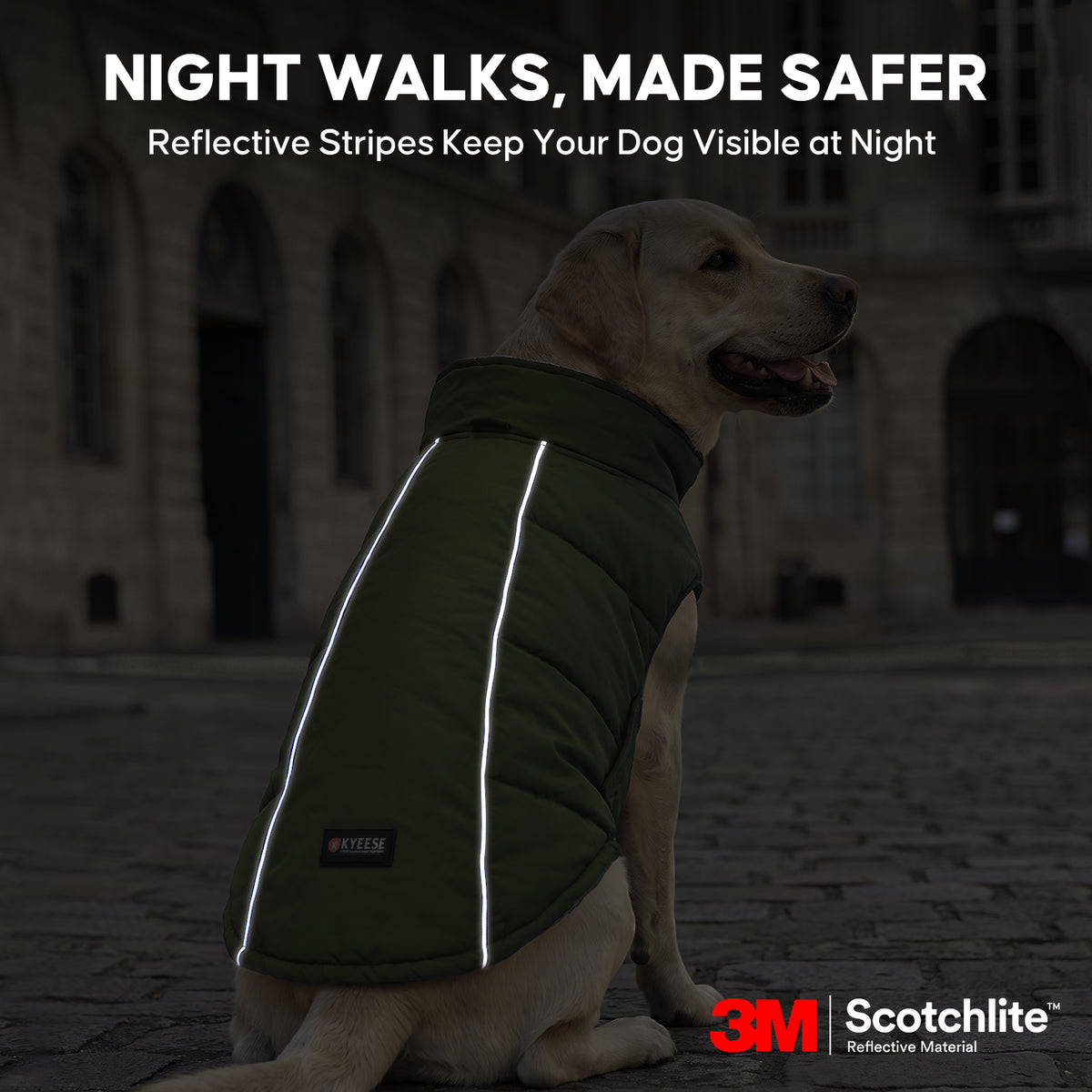 Green Reflective Dog Winter Coat gallery image 5