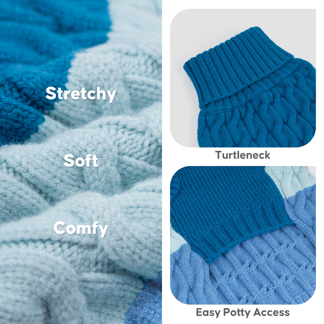 Blue Color Block Dog Pullover Sweater gallery image 5