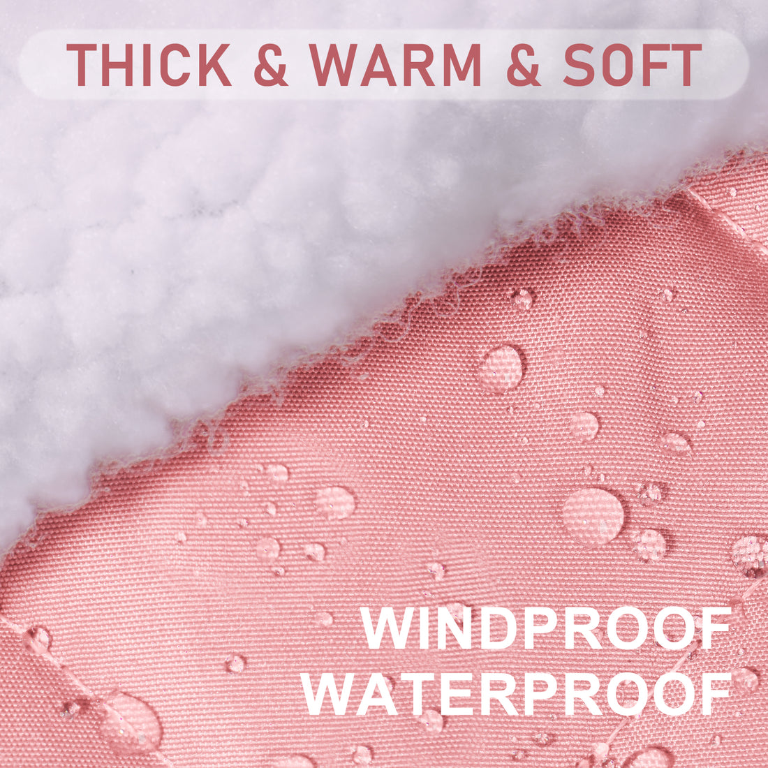 Pink windproof waterproof fabric for dog coat with water droplets