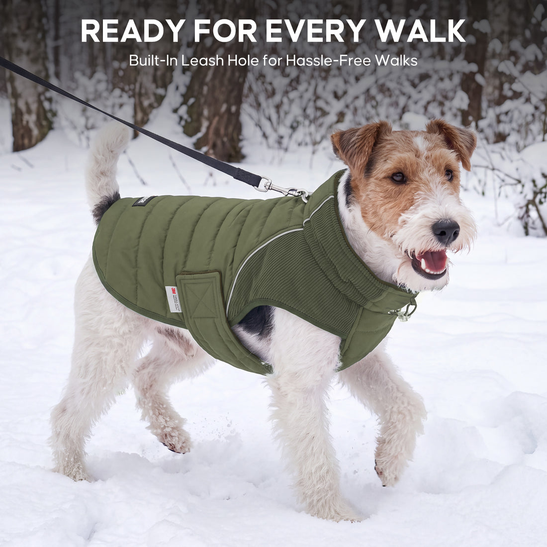 Green Waterproof Lined Dog Coat - Green coat gallery image 8