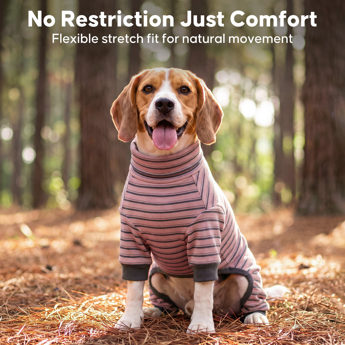 Pink Turtleneck  Striped Dog Onesie Pajamas gallery image 8