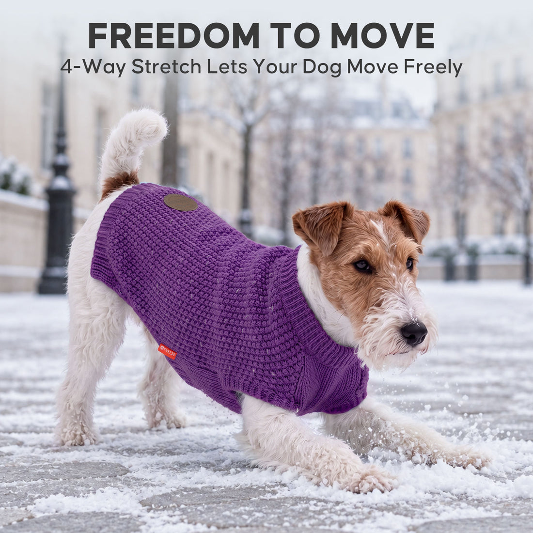 Purple Reflective Dog Pullover Sweater gallery image 7