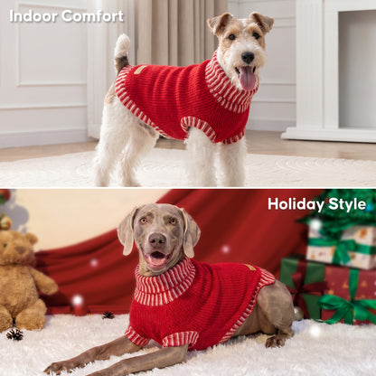 Red Thick Wool Dog Sweater