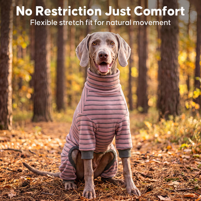 Pink Turtleneck  Striped Dog Onesie Pajamas gallery image 9