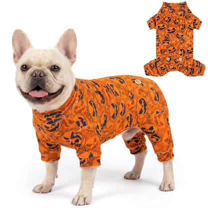 Orange Pumpkin Dog Halloween Pajamas