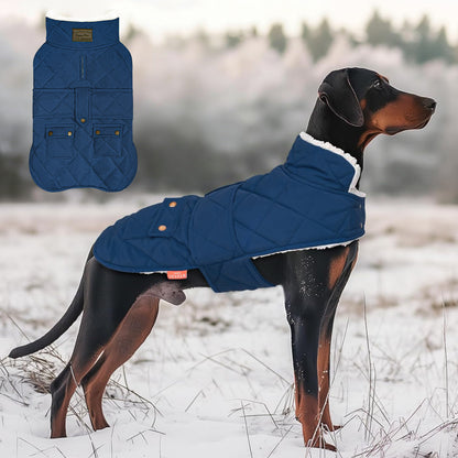 Blue Waterproof Lined Dog Coat - Blue coat gallery image 2
