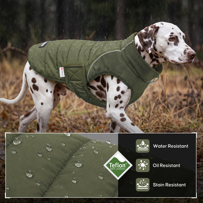 Green Waterproof Lined Dog Coat - Green coat gallery image 10