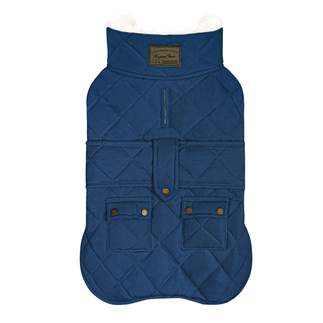 Blue Waterproof Lined Dog Coat - Blue coat gallery image 5