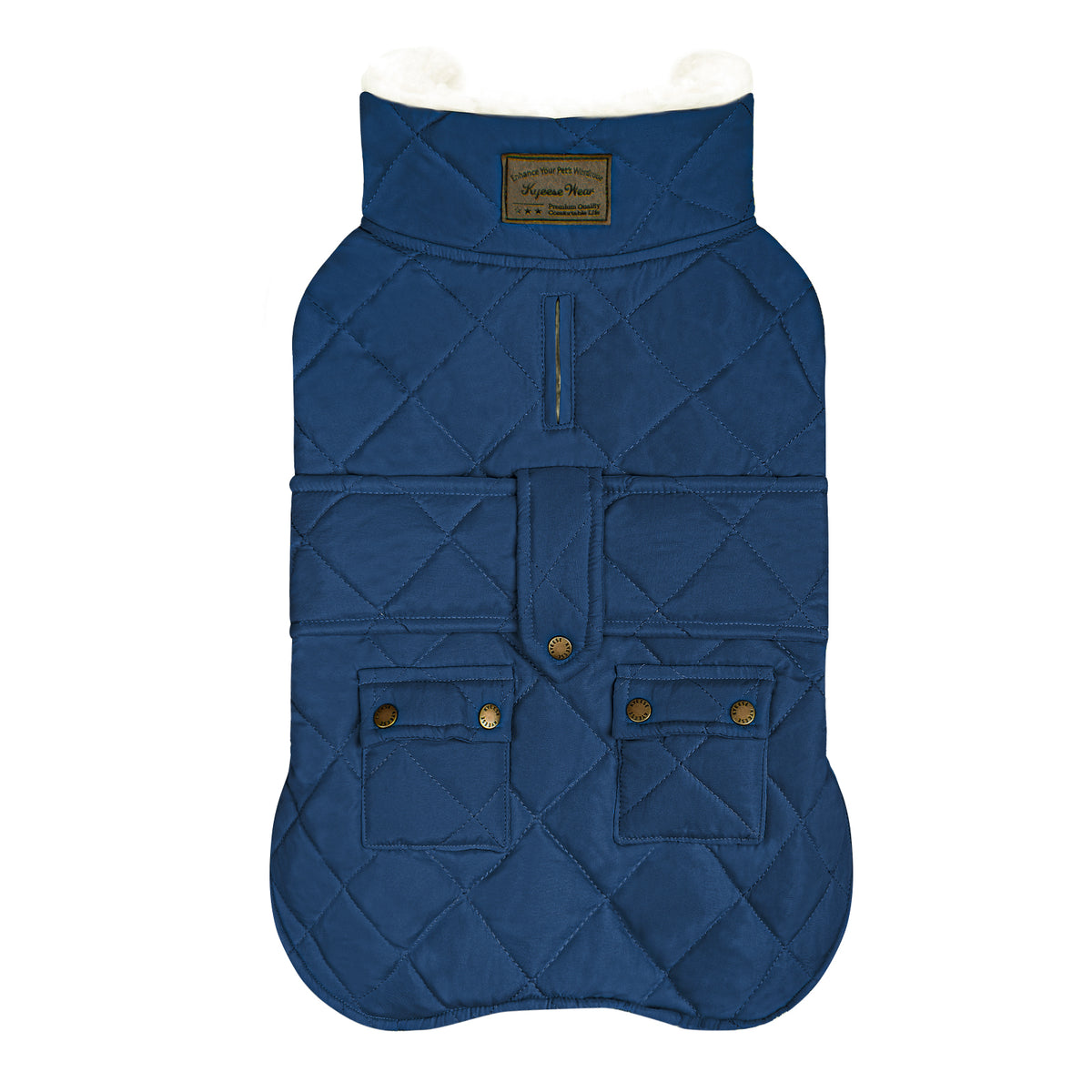 Blue Waterproof Lined Dog Coat - Blue coat gallery image 5