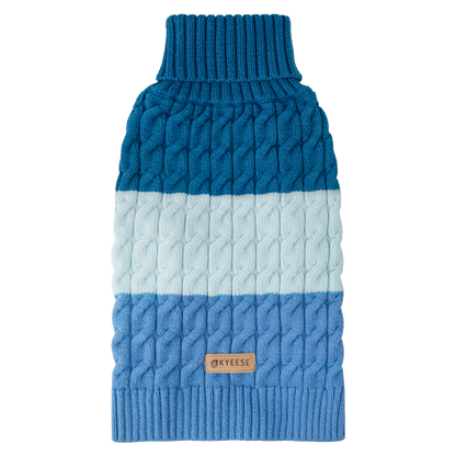 Blue Color Block Dog Pullover Sweater gallery image 9