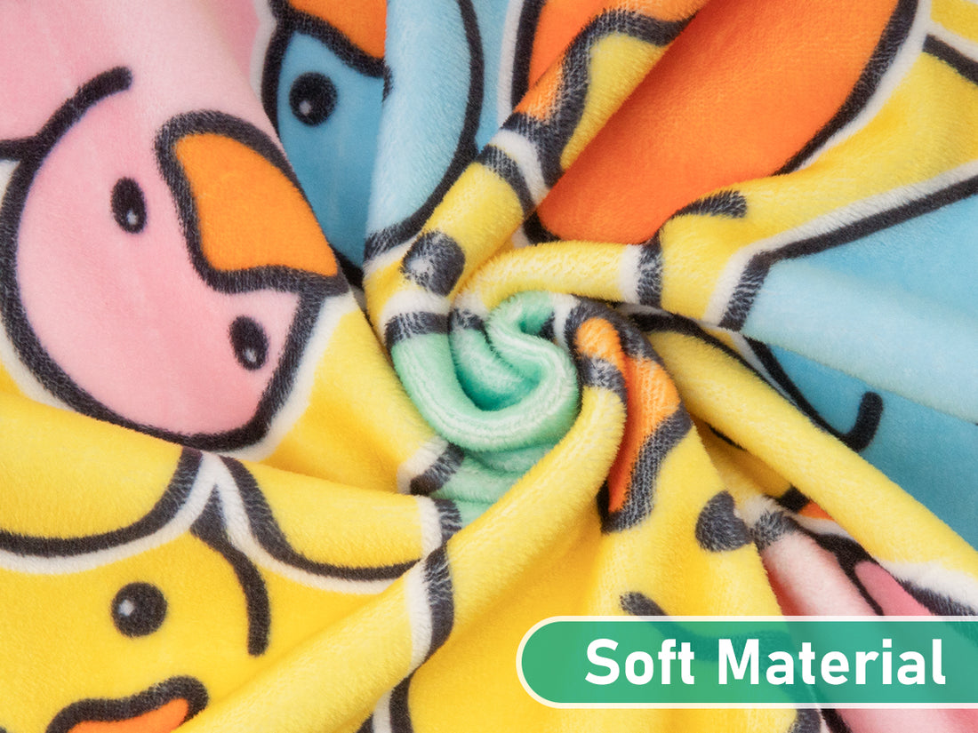 Duck-print dog onesie pajamas with soft fabric texture and yellow trim