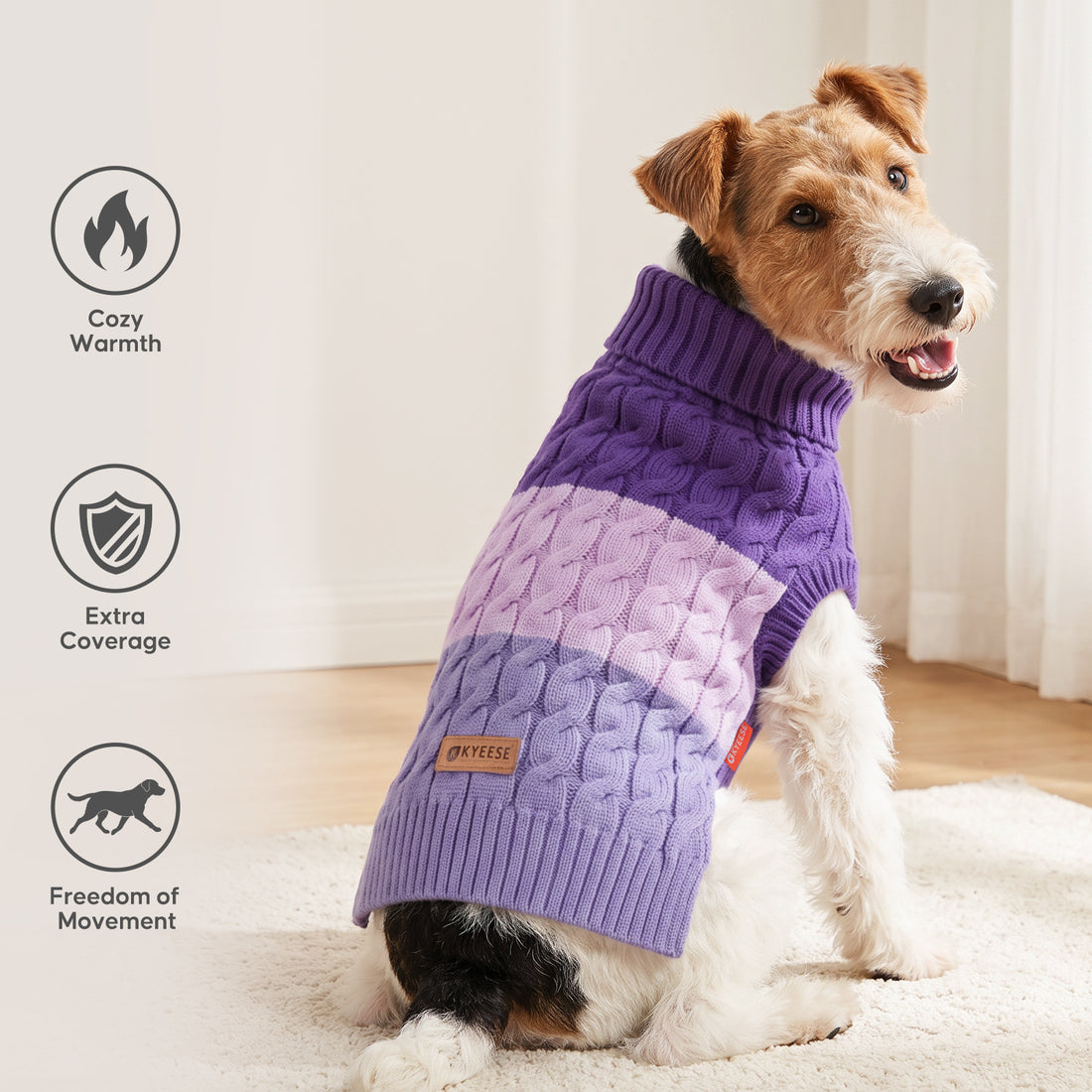 Purple Color Block Dog Pullover Sweater gallery image 6
