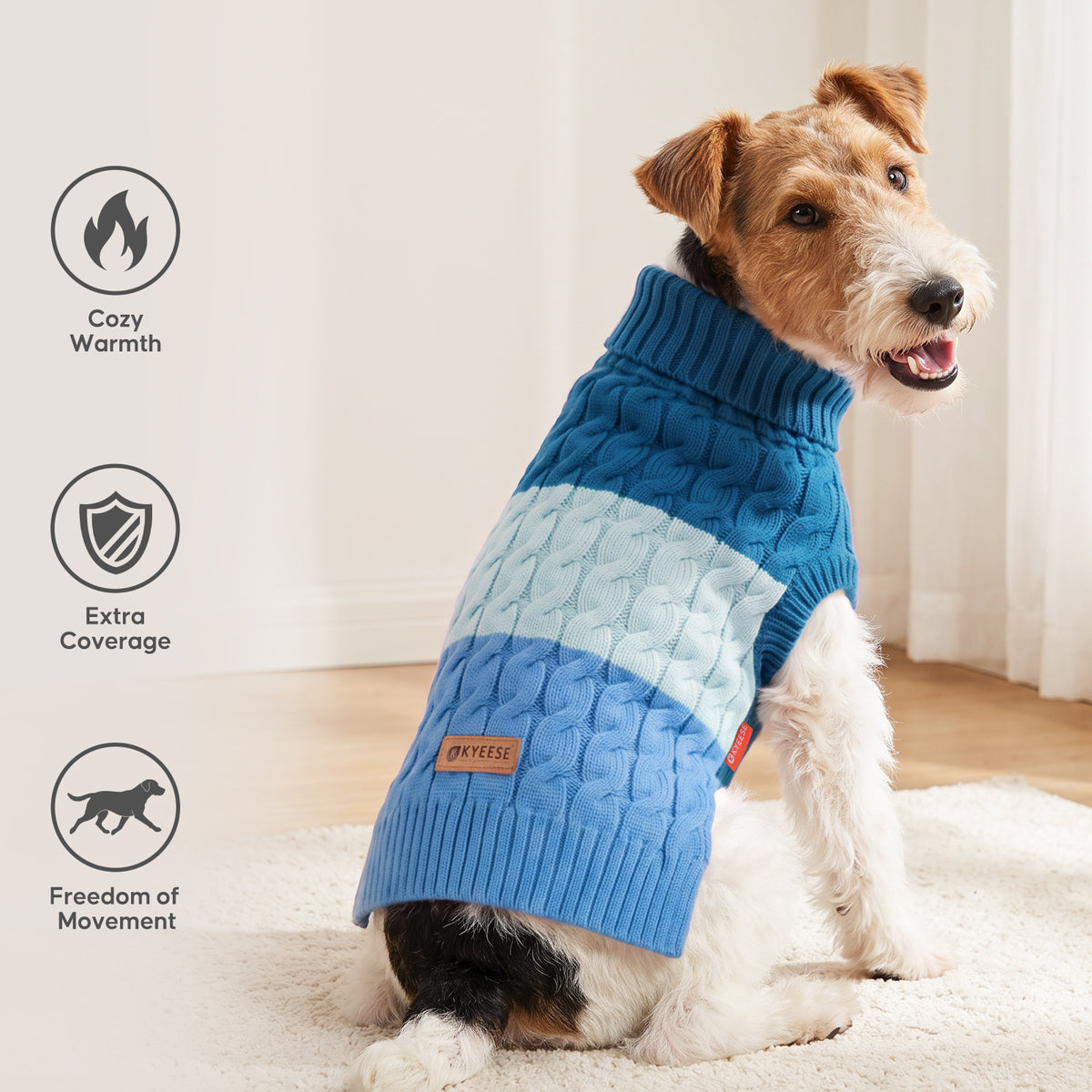 Blue Color Block Dog Pullover Sweater gallery image 6
