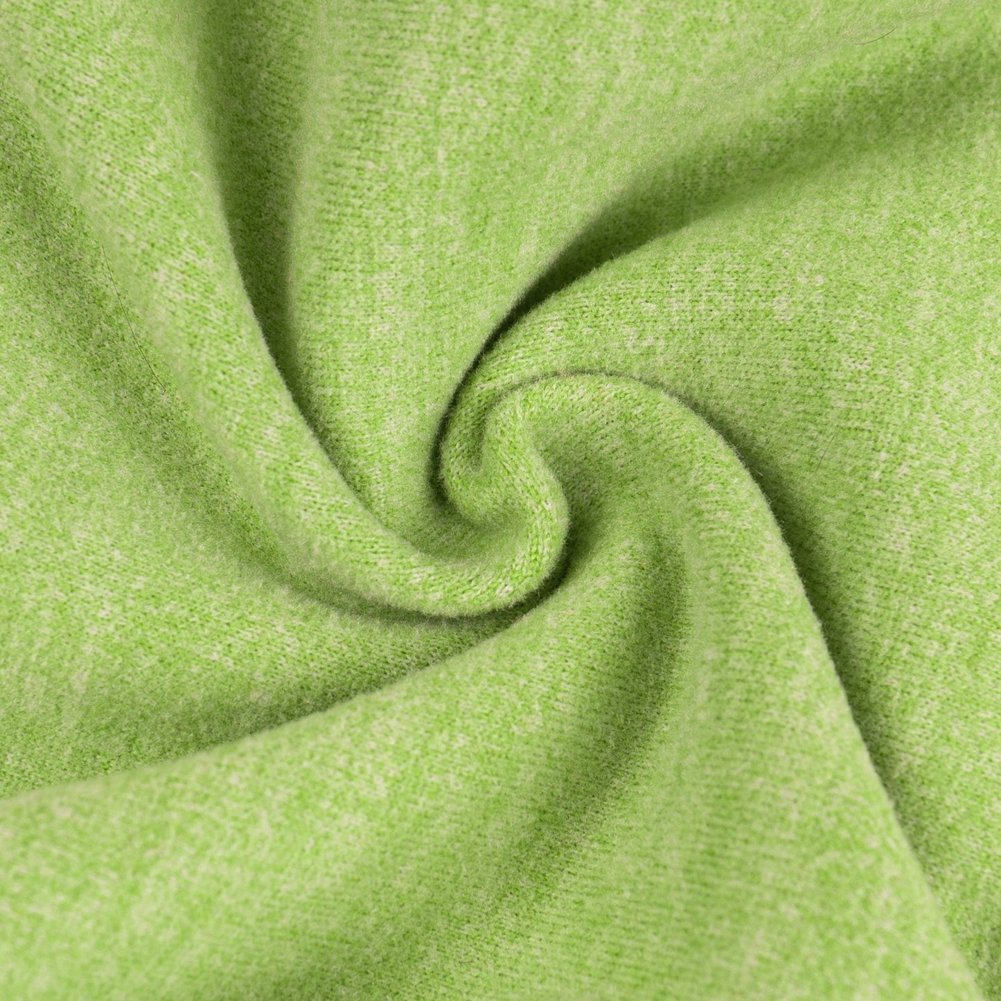 Green thermal dog pajamas fabric knit close-up with folded seam detail
