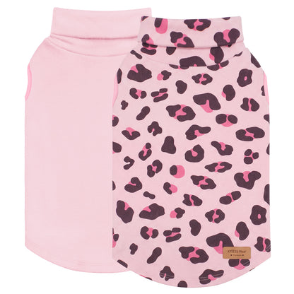 Pink Leopard Dog Fleece Sweater 2 Pack - flat lay - image 1