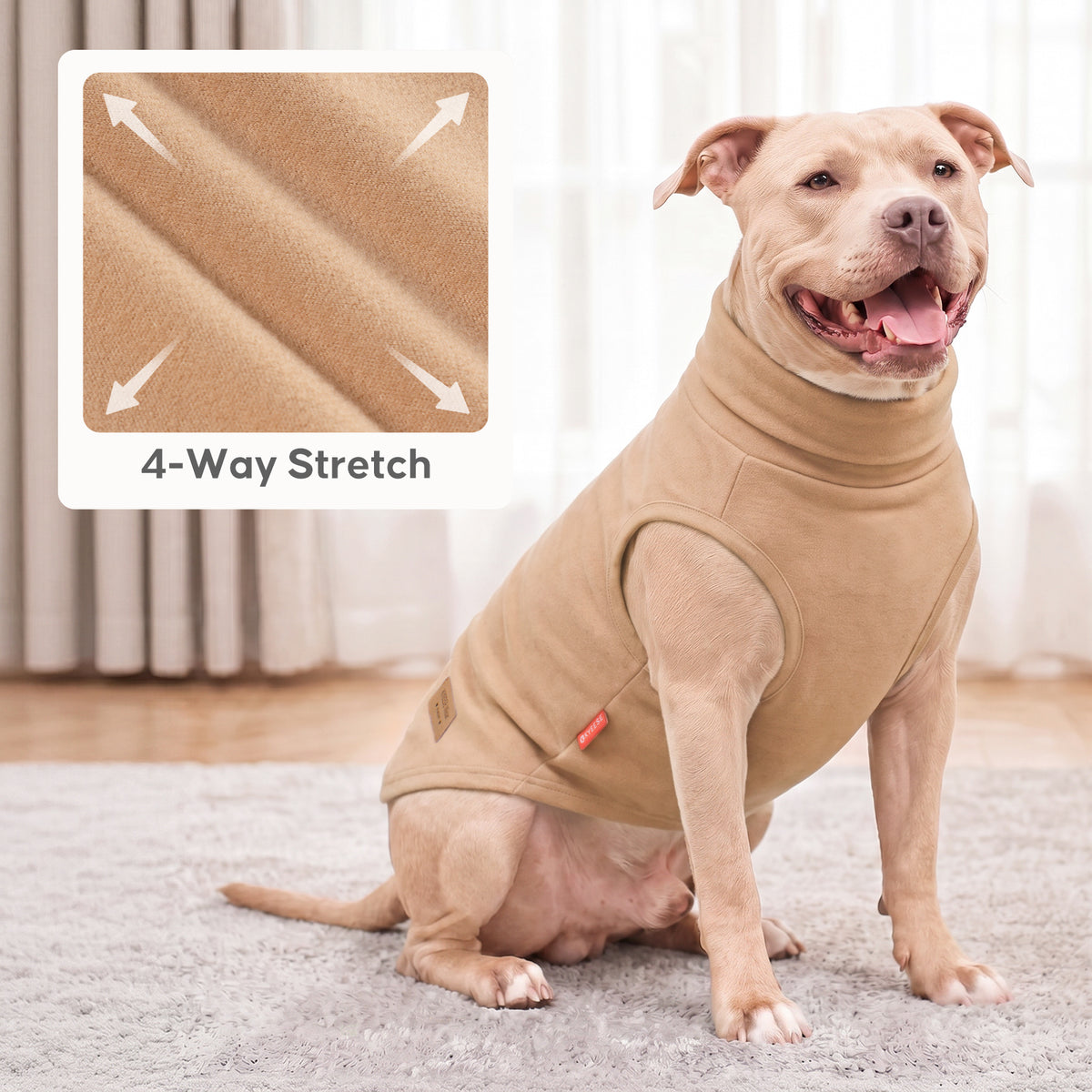 Khaki Leopard Dog Fleece Sweater 2 Pack - fabric detail - image 4