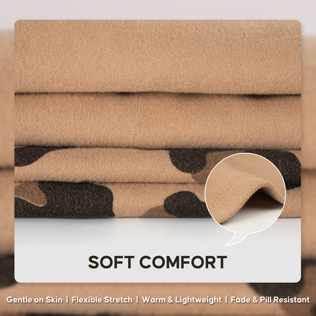 Khaki Leopard Dog Fleece Sweater 2 Pack - material detail - image 6