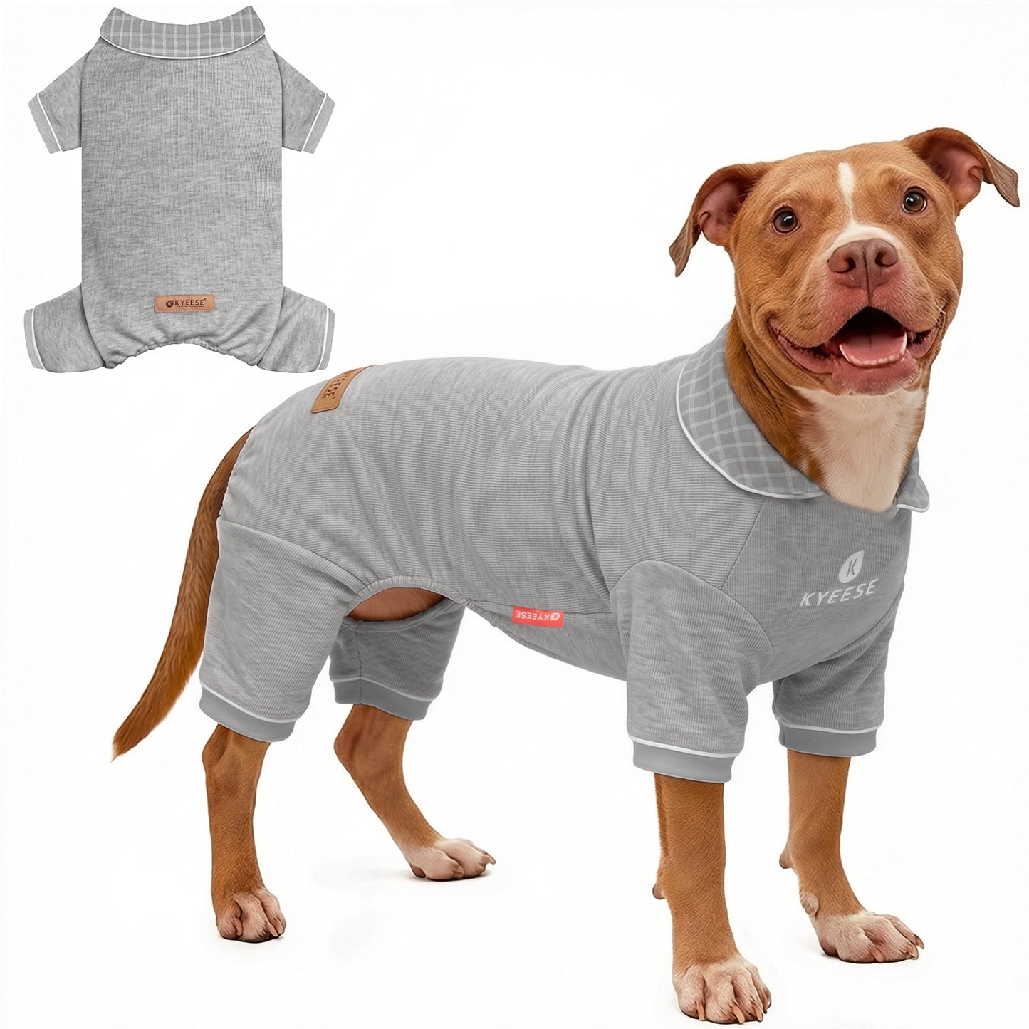 Ribbed Collared Thermal Dog Pajamas