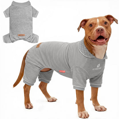 Ribbed Collared Thermal Dog Pajamas